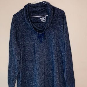 Cowl Neck Blue Sweater